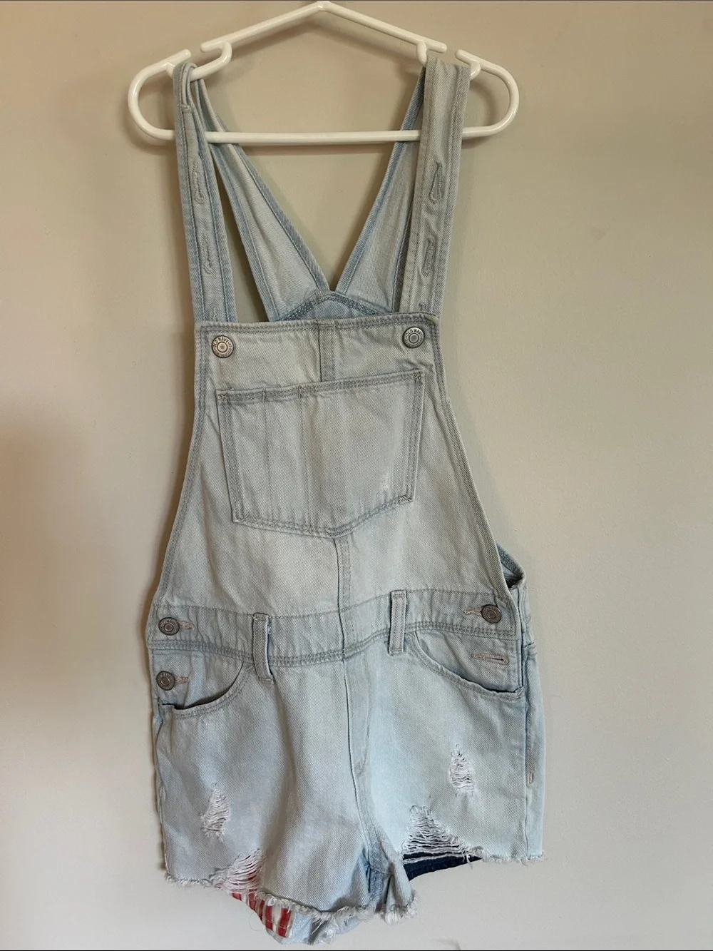 Old Navy Light Blue Denim Short Overalls